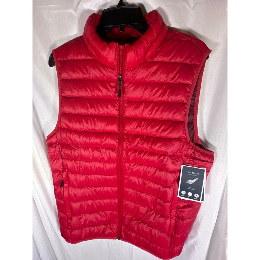 Club Room Men's Down Packable Puffer Vest,‎ Red, Size M, NWT - Picture 2 of 7